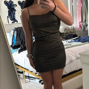 Black and gold dress